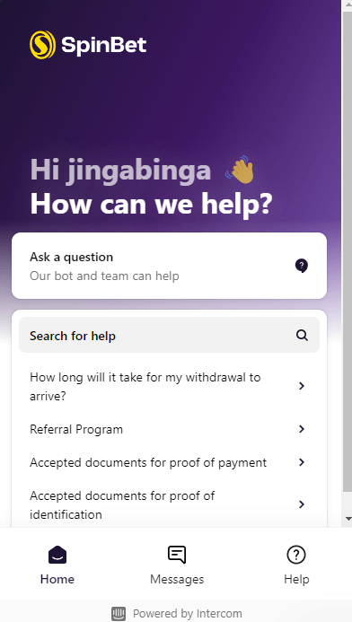 spinbet supports
